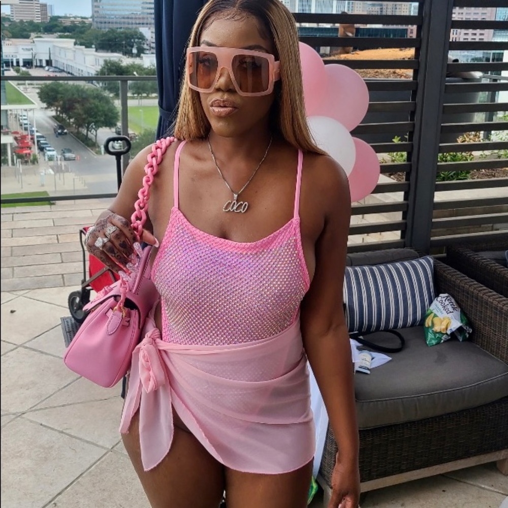 Bling one piece swim suit